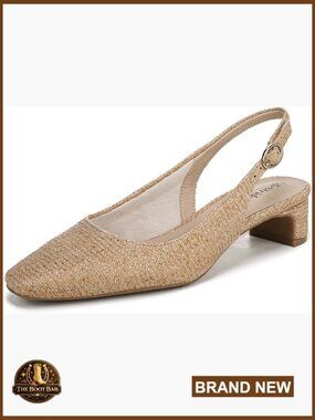 Women's Slingback Pumps - Kitten Heel Block Heel - Comfort Foam Cushion -